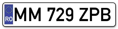 Placuta inmatriculare numar auto  MM-729-ZPB, MM 729 ZPB, MM729ZPB