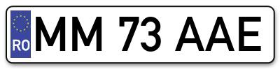 Placuta inmatriculare numar auto  MM-73-AAE, MM 73 AAE, MM73AAE