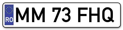 Placuta inmatriculare numar auto  MM-73-FHQ, MM 73 FHQ, MM73FHQ