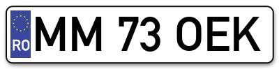Placuta inmatriculare numar auto  MM-73-OEK, MM 73 OEK, MM73OEK