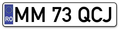 Placuta inmatriculare numar auto  MM-73-QCJ, MM 73 QCJ, MM73QCJ