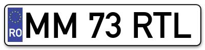 Placuta inmatriculare numar auto  MM-73-RTL, MM 73 RTL, MM73RTL