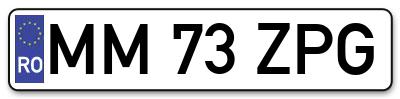 Placuta inmatriculare numar auto  MM-73-ZPG, MM 73 ZPG, MM73ZPG