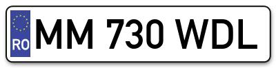Placuta inmatriculare numar auto  MM-730-WDL, MM 730 WDL, MM730WDL