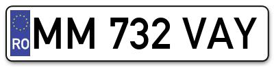 Placuta inmatriculare numar auto  MM-732-VAY, MM 732 VAY, MM732VAY
