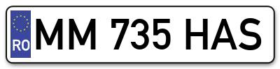 Placuta inmatriculare numar auto  MM-735-HAS, MM 735 HAS, MM735HAS
