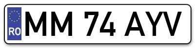 Placuta inmatriculare numar auto  MM-74-AYV, MM 74 AYV, MM74AYV
