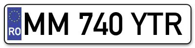 Placuta inmatriculare numar auto  MM-740-YTR, MM 740 YTR, MM740YTR