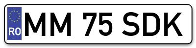 Placuta inmatriculare numar auto  MM-75-SDK, MM 75 SDK, MM75SDK