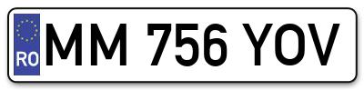 Placuta inmatriculare numar auto  MM-756-YOV, MM 756 YOV, MM756YOV