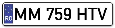 Placuta inmatriculare numar auto  MM-759-HTV, MM 759 HTV, MM759HTV