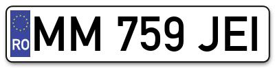 Placuta inmatriculare numar auto  MM-759-JEI, MM 759 JEI, MM759JEI