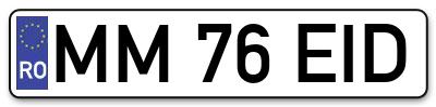Placuta inmatriculare numar auto  MM-76-EID, MM 76 EID, MM76EID