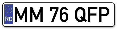 Placuta inmatriculare numar auto  MM-76-QFP, MM 76 QFP, MM76QFP