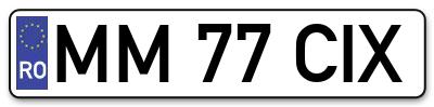 Placuta inmatriculare numar auto  MM-77-CIX, MM 77 CIX, MM77CIX