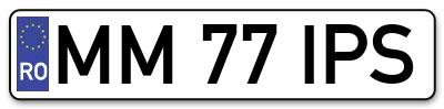 Placuta inmatriculare numar auto  MM-77-IPS, MM 77 IPS, MM77IPS