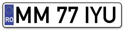 Placuta inmatriculare numar auto  MM-77-IYU, MM 77 IYU, MM77IYU