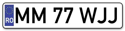 Placuta inmatriculare numar auto  MM-77-WJJ, MM 77 WJJ, MM77WJJ