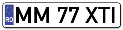 Placuta inmatriculare numar auto  MM-77-XTI, MM 77 XTI, MM77XTI