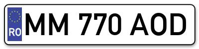 Placuta inmatriculare numar auto  MM-770-AOD, MM 770 AOD, MM770AOD
