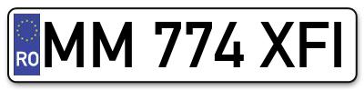 Placuta inmatriculare numar auto  MM-774-XFI, MM 774 XFI, MM774XFI