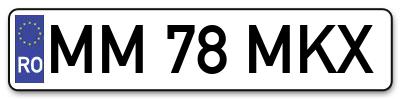 Placuta inmatriculare numar auto  MM-78-MKX, MM 78 MKX, MM78MKX