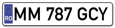Placuta inmatriculare numar auto  MM-787-GCY, MM 787 GCY, MM787GCY