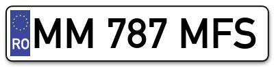 Placuta inmatriculare numar auto  MM-787-MFS, MM 787 MFS, MM787MFS