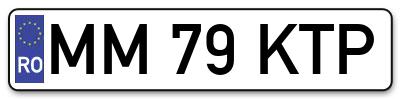 Placuta inmatriculare numar auto  MM-79-KTP, MM 79 KTP, MM79KTP