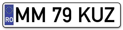 Placuta inmatriculare numar auto  MM-79-KUZ, MM 79 KUZ, MM79KUZ