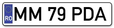 Placuta inmatriculare numar auto  MM-79-PDA, MM 79 PDA, MM79PDA