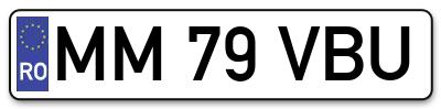 Placuta inmatriculare numar auto  MM-79-VBU, MM 79 VBU, MM79VBU