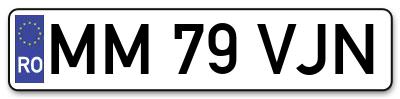 Placuta inmatriculare numar auto  MM-79-VJN, MM 79 VJN, MM79VJN
