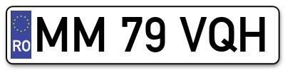 Placuta inmatriculare numar auto  MM-79-VQH, MM 79 VQH, MM79VQH
