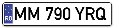 Placuta inmatriculare numar auto  MM-790-YRQ, MM 790 YRQ, MM790YRQ