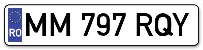 Placuta inmatriculare numar auto  MM-797-RQY, MM 797 RQY, MM797RQY