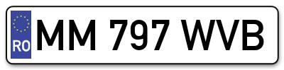 Placuta inmatriculare numar auto  MM-797-WVB, MM 797 WVB, MM797WVB