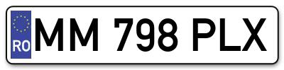 Placuta inmatriculare numar auto  MM-798-PLX, MM 798 PLX, MM798PLX