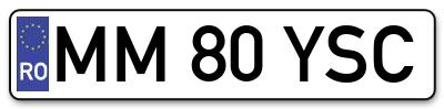 Placuta inmatriculare numar auto  MM-80-YSC, MM 80 YSC, MM80YSC