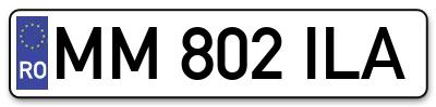 Placuta inmatriculare numar auto  MM-802-ILA, MM 802 ILA, MM802ILA