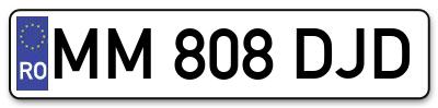 Placuta inmatriculare numar auto  MM-808-DJD, MM 808 DJD, MM808DJD