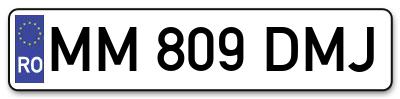 Placuta inmatriculare numar auto  MM-809-DMJ, MM 809 DMJ, MM809DMJ