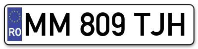Placuta inmatriculare numar auto  MM-809-TJH, MM 809 TJH, MM809TJH