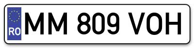 Placuta inmatriculare numar auto  MM-809-VOH, MM 809 VOH, MM809VOH