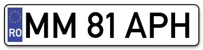 Placuta inmatriculare numar auto  MM-81-APH, MM 81 APH, MM81APH