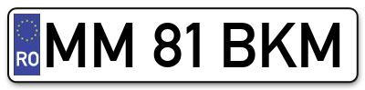 Placuta inmatriculare numar auto  MM-81-BKM, MM 81 BKM, MM81BKM