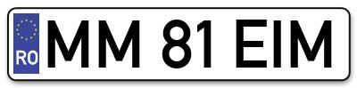 Placuta inmatriculare numar auto  MM-81-EIM, MM 81 EIM, MM81EIM