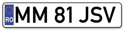 Placuta inmatriculare numar auto  MM-81-JSV, MM 81 JSV, MM81JSV