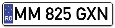 Placuta inmatriculare numar auto  MM-825-GXN, MM 825 GXN, MM825GXN