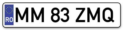 Placuta inmatriculare numar auto  MM-83-ZMQ, MM 83 ZMQ, MM83ZMQ